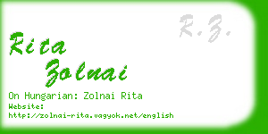 rita zolnai business card